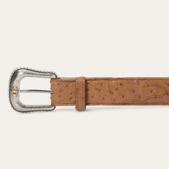 Ostrich Western Tab Belt Antique Cognac | Stetson