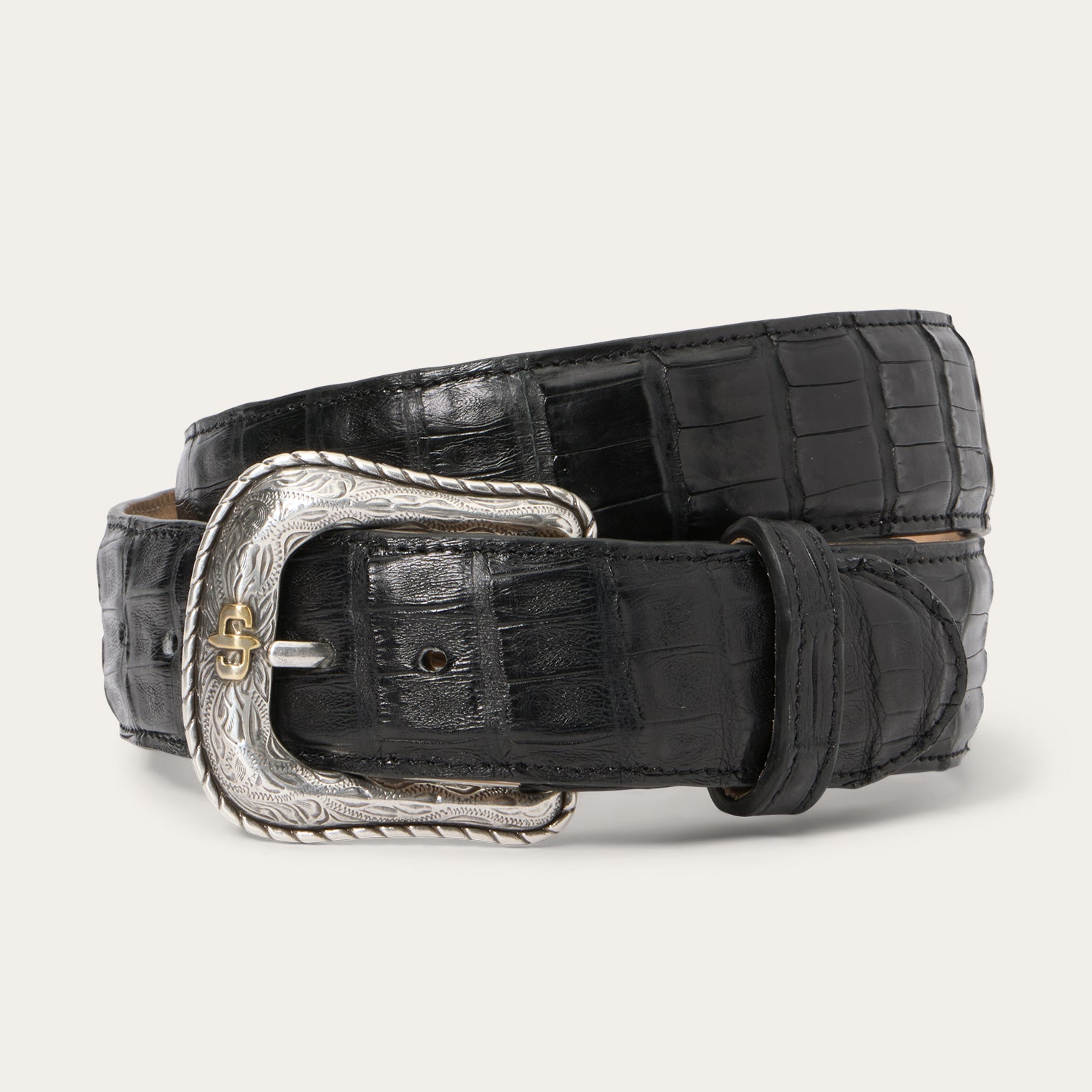 Caiman Western Tab Belt Black Classic | Stetson
