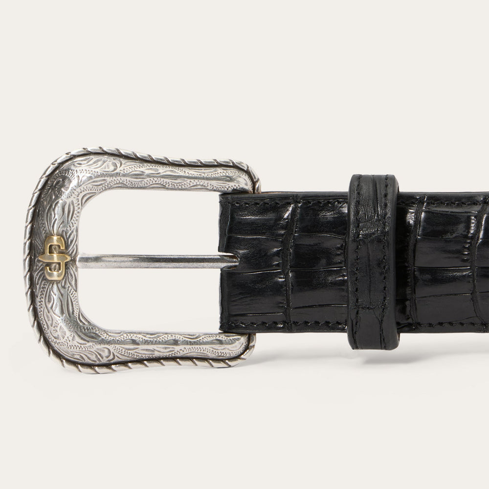 Caiman Western Tab Belt Black Classic | Stetson