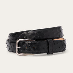 Ostrich Western Tab Belt - 1 1/4" Width Black Classic | Stetson
