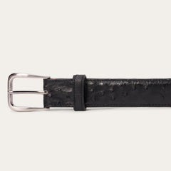 Ostrich Western Tab Belt - 1 1/4" Width Black Classic | Stetson