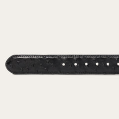 Ostrich Western Tab Belt - 1 1/4" Width Black Classic | Stetson