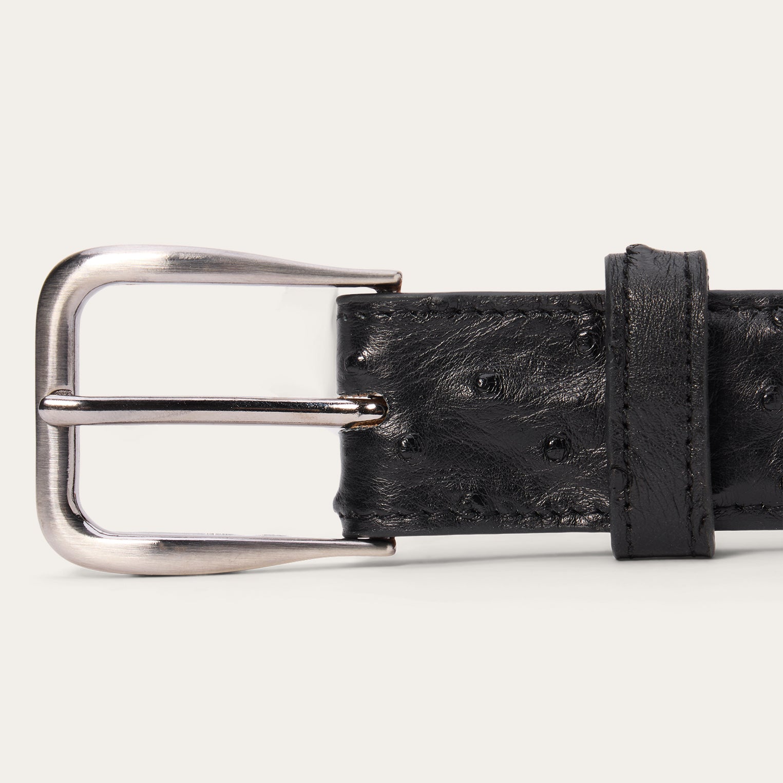 Ostrich Western Tab Belt - 1 1/4" Width Black Classic | Stetson