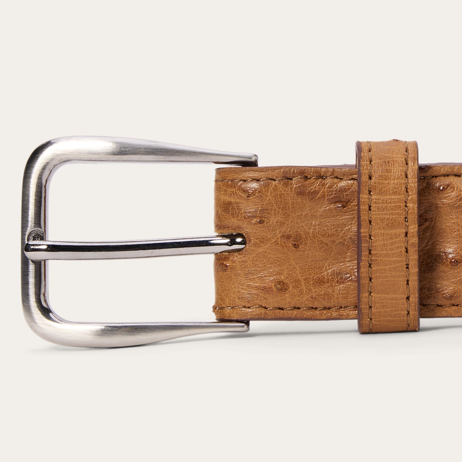 Ostrich Western Tab Belt - 1 1/4" Width Antique Cognac | Stetson