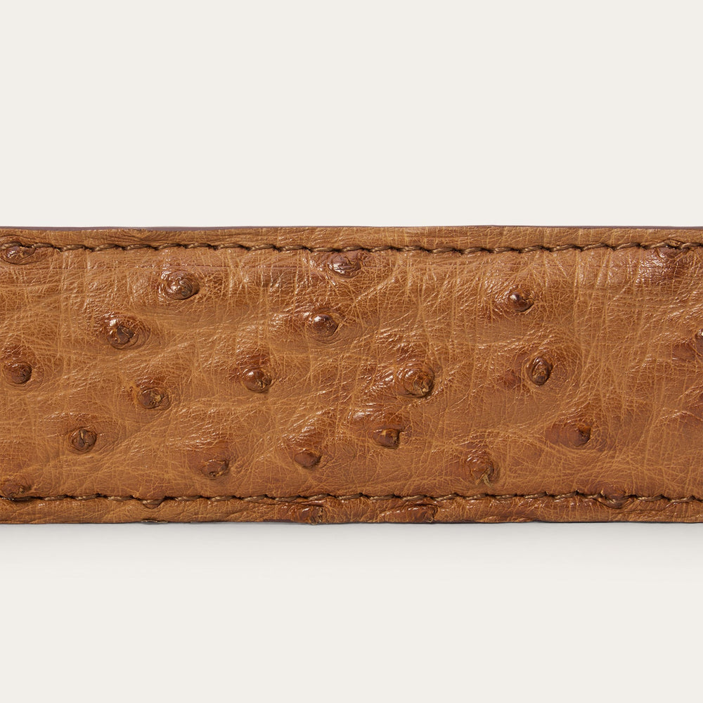 Ostrich Western Tab Belt - 1 1/4" Width Antique Cognac | Stetson