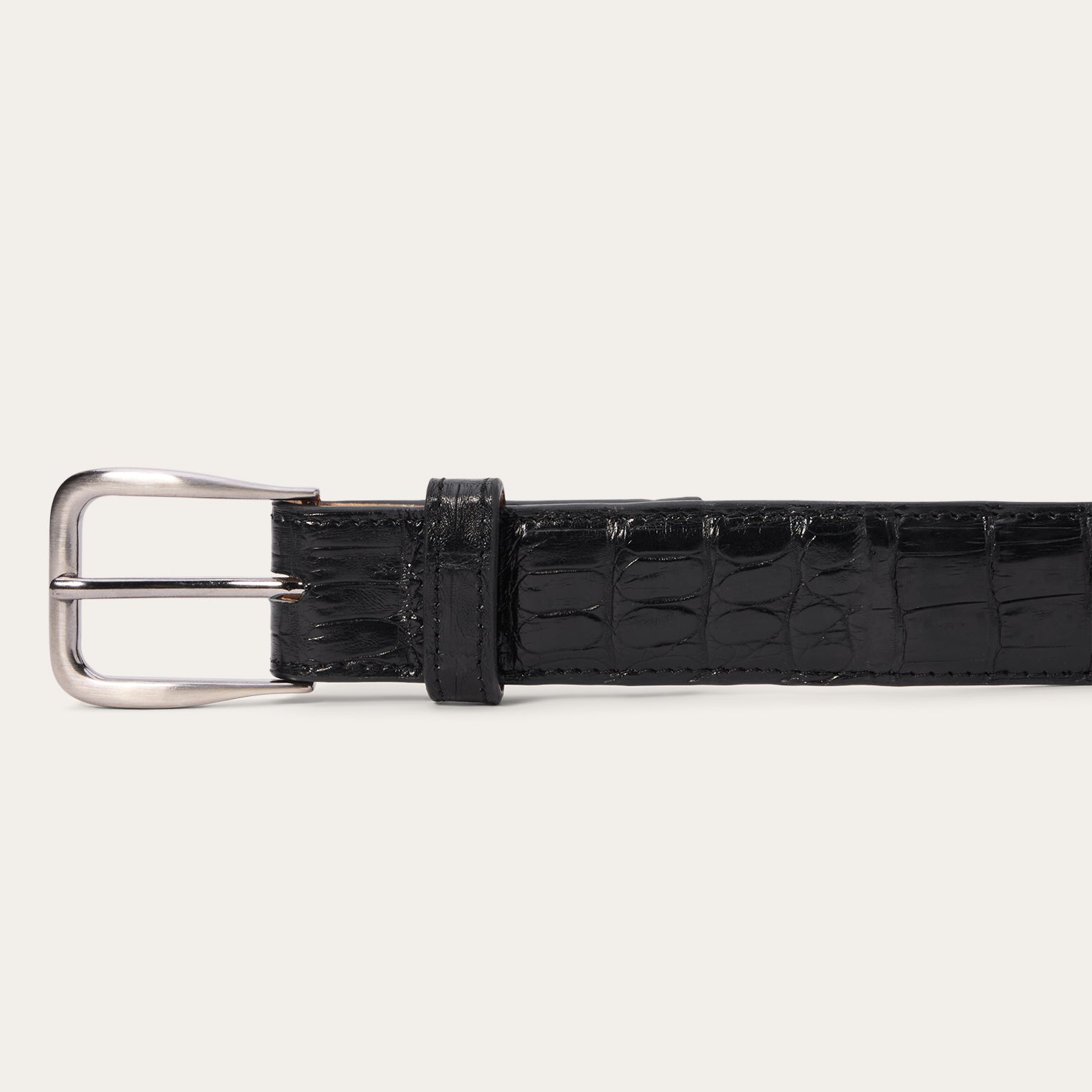Caiman Western Tab Belt - 1 1/4" Width Black Classic | Stetson