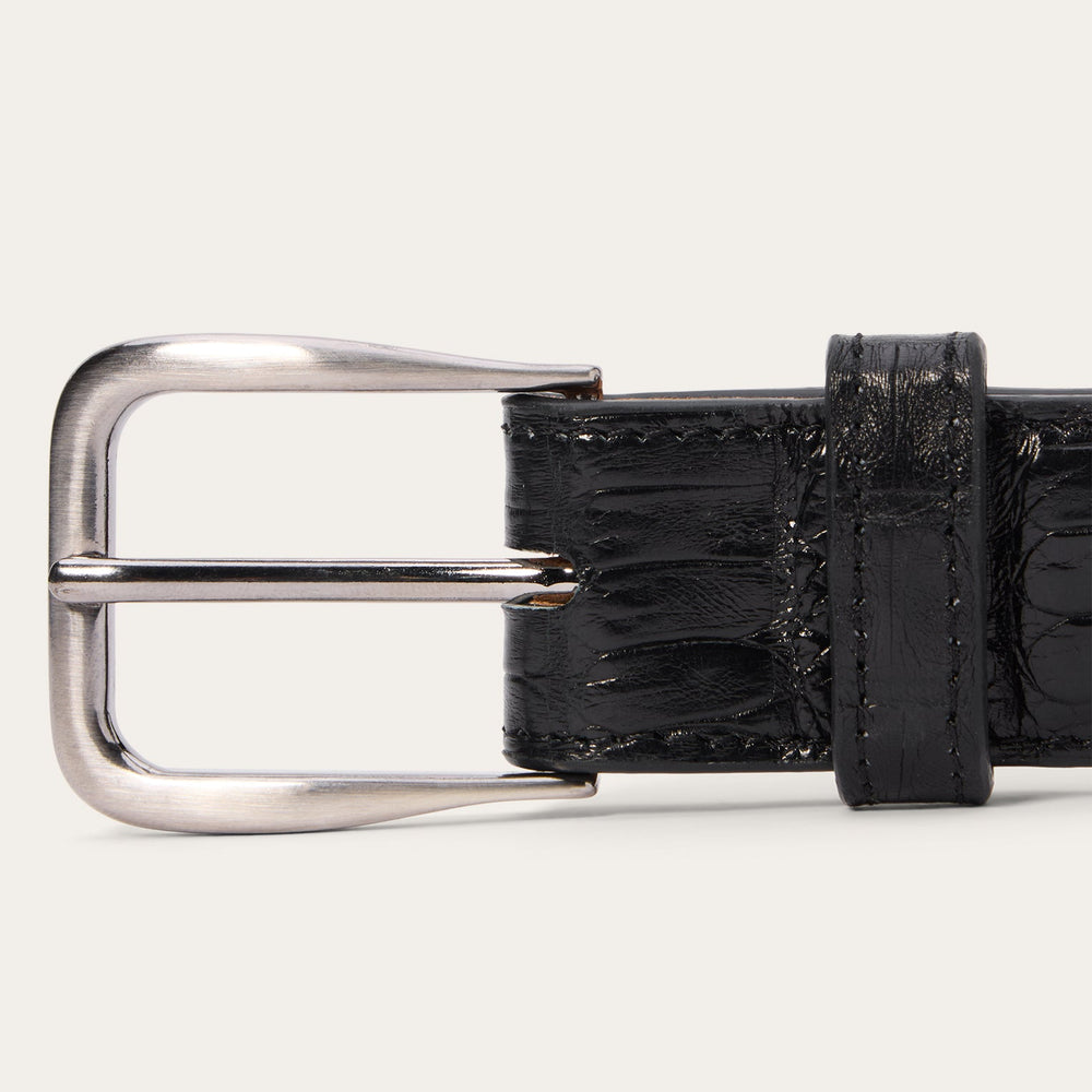 Caiman Western Tab Belt - 1 1/4" Width Black Classic | Stetson