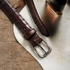 Caiman Western Tab Belt - 1 1/4" Width Cigar Classic | Stetson