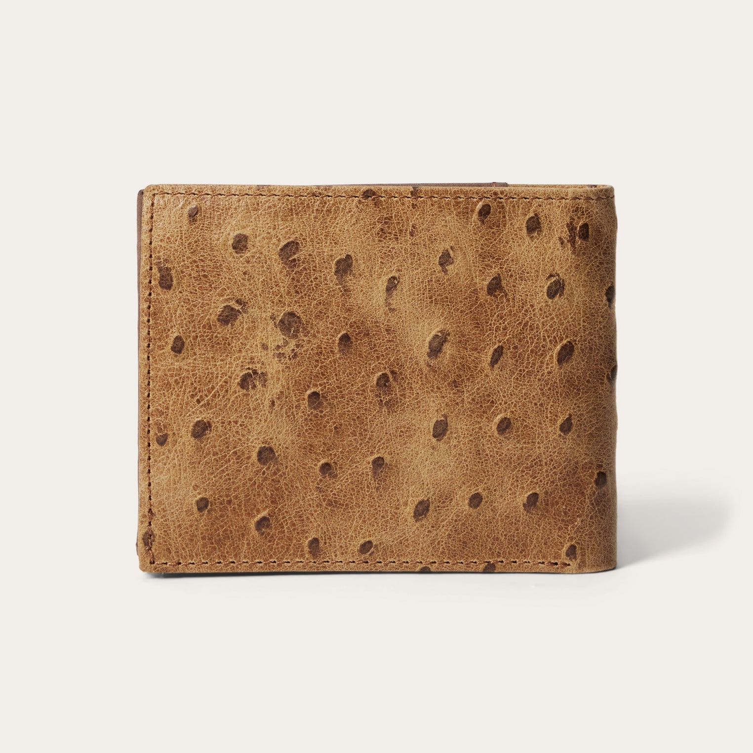 Tooled Embossed Ostrich Bi-Fold Wallet Brown / California Nut | Stetson