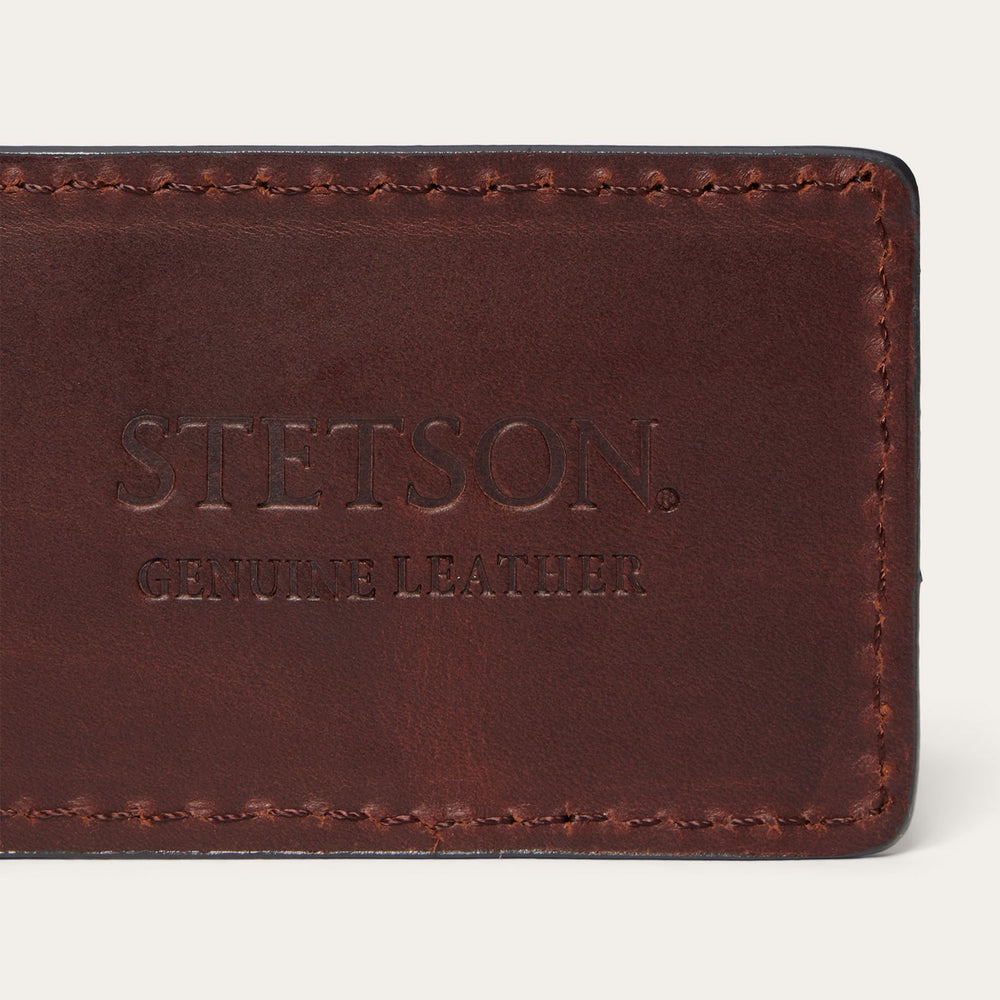 Tooled Embossed Croco Money Clip Brown | Stetson