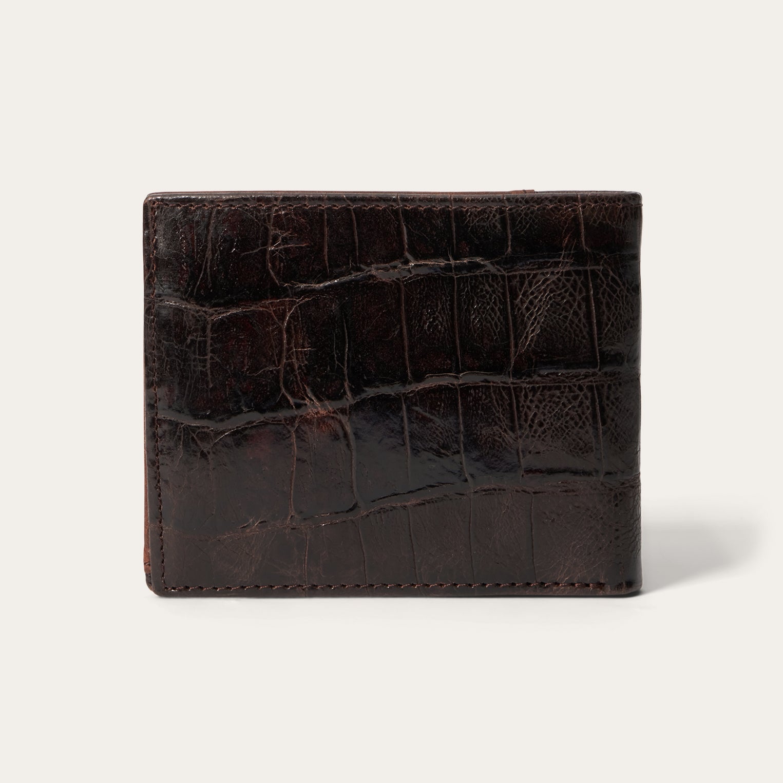 Tooled Embossed Croco Bi-Fold Wallet Brown | Stetson