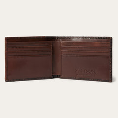 Tooled Embossed Croco Bi-Fold Wallet Brown | Stetson