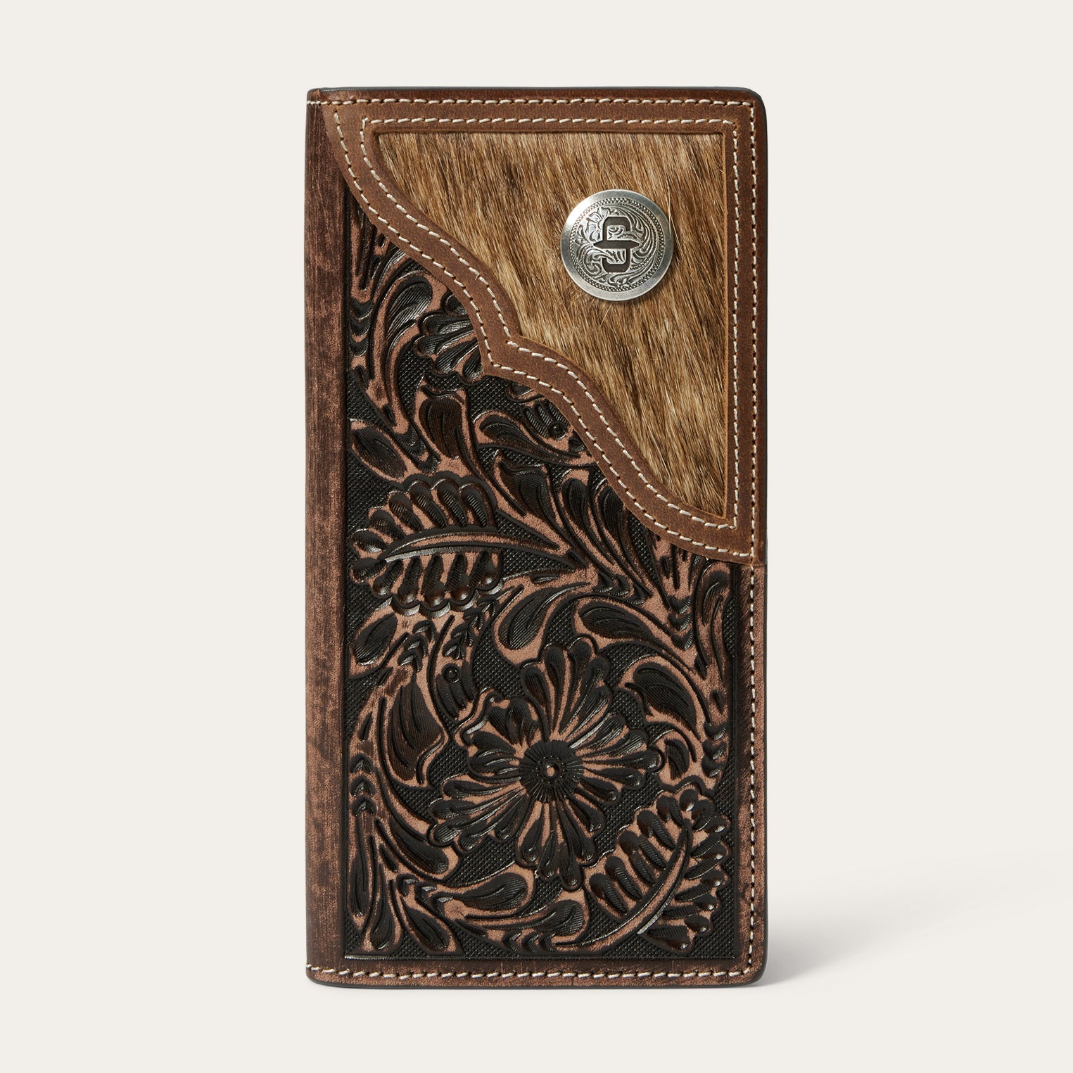 Hair-On-Hide Concho Checkbook Vintage Brown | Stetson