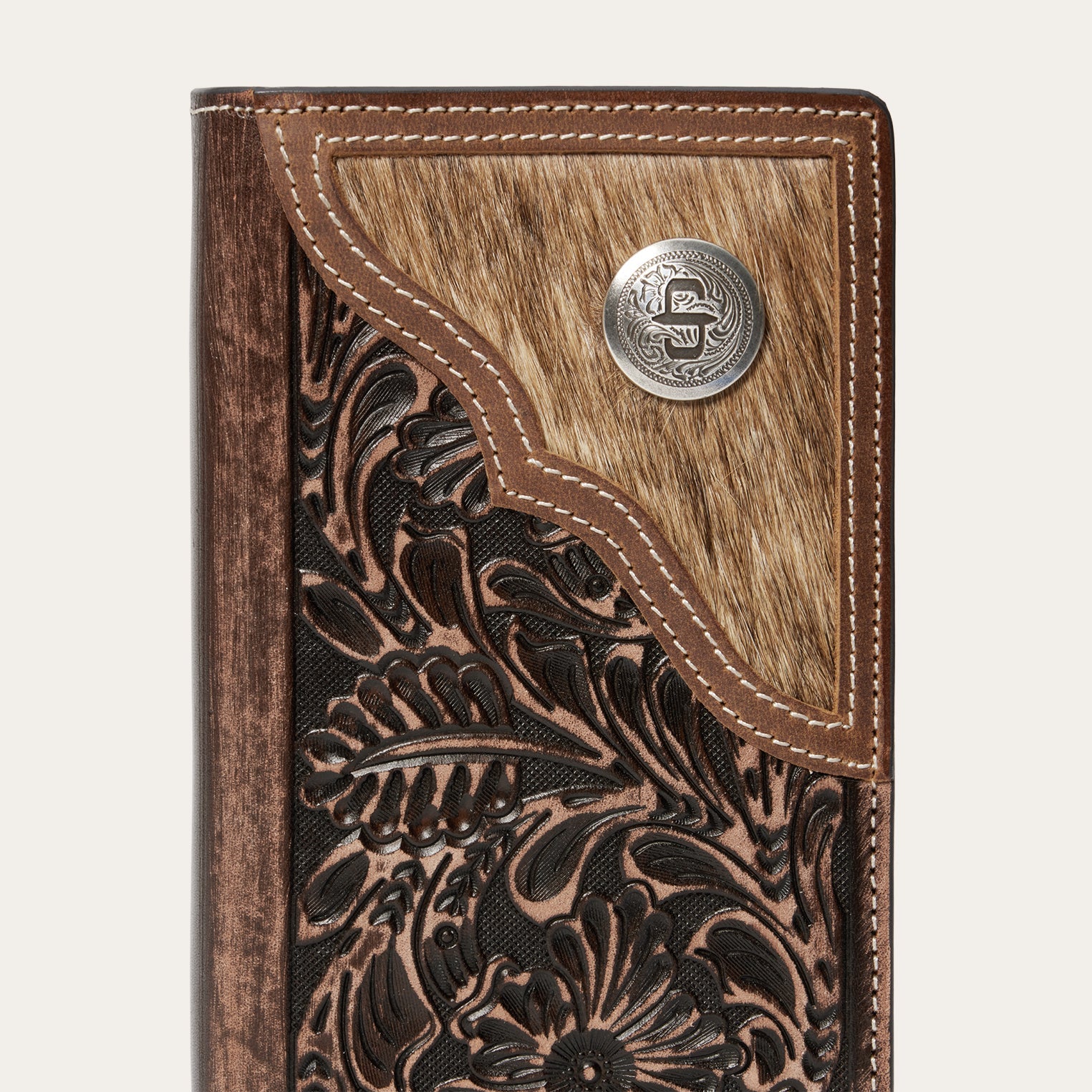 Hair-On-Hide Concho Checkbook Vintage Brown | Stetson
