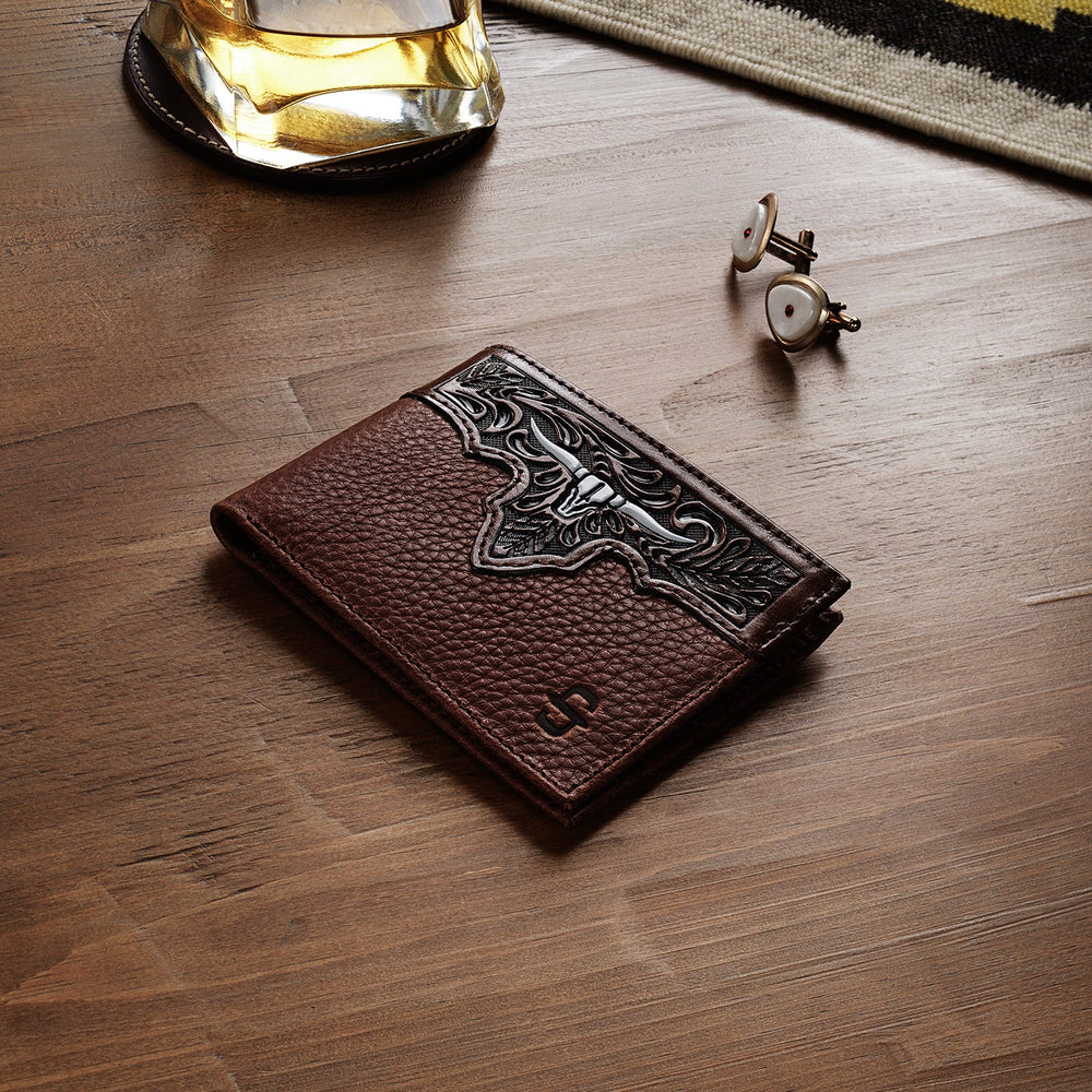 Steer Head Bi-Fold Wallet Brown | Stetson