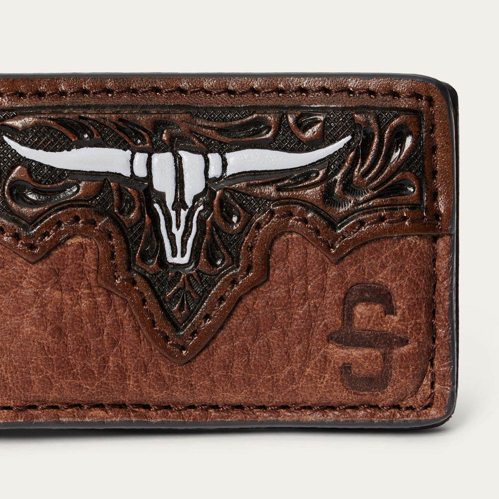Steer Head Money Clip Brown | Stetson