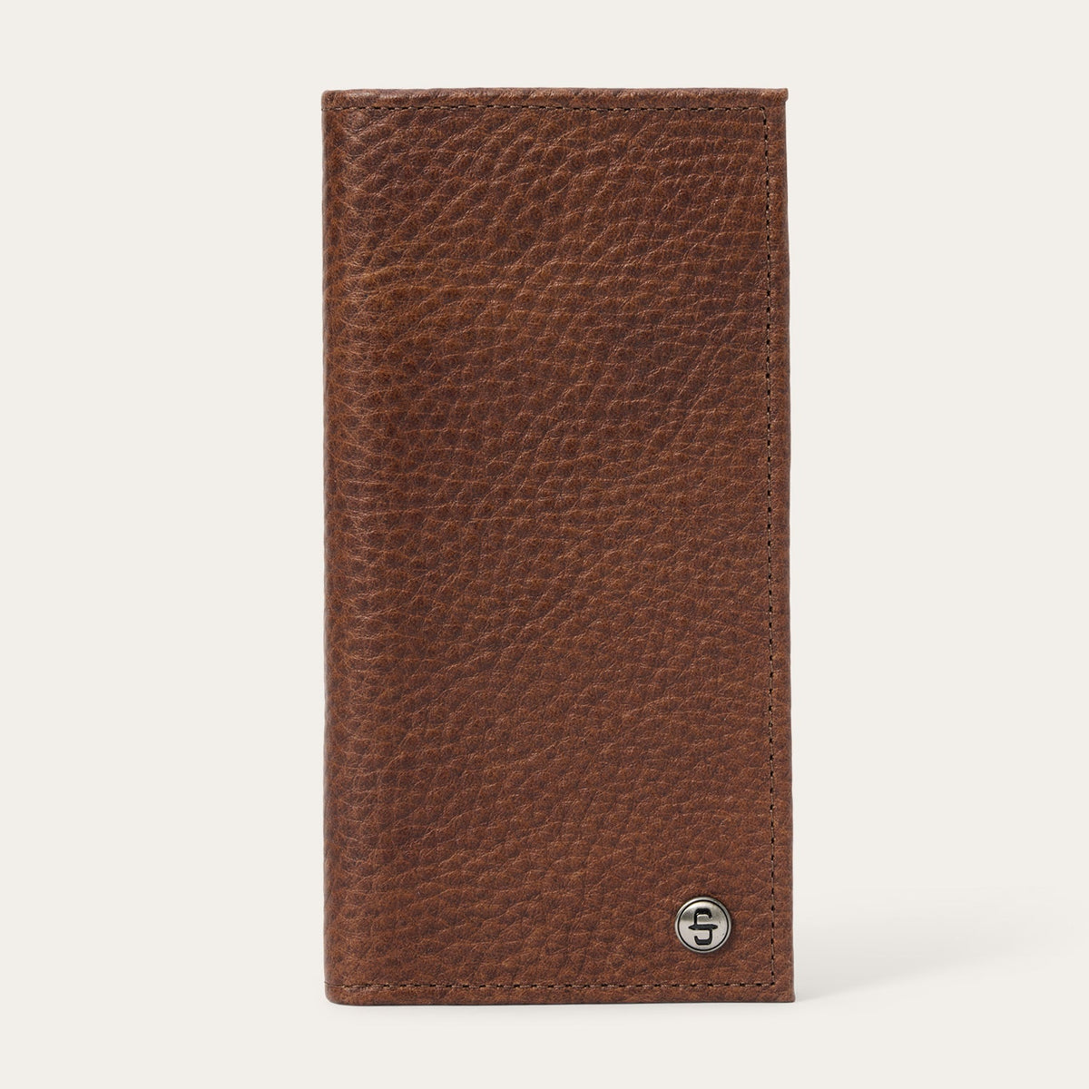Bison Leather Stetson Rivet Checkbook Wallet Hazelnut Bison | Stetson