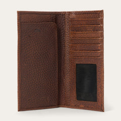 Bison Leather Stetson Rivet Checkbook Wallet Hazelnut Bison | Stetson