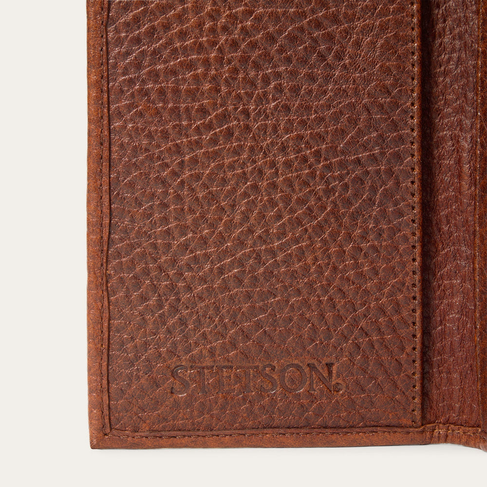 Bison Leather Stetson Rivet Checkbook Wallet Hazelnut Bison | Stetson