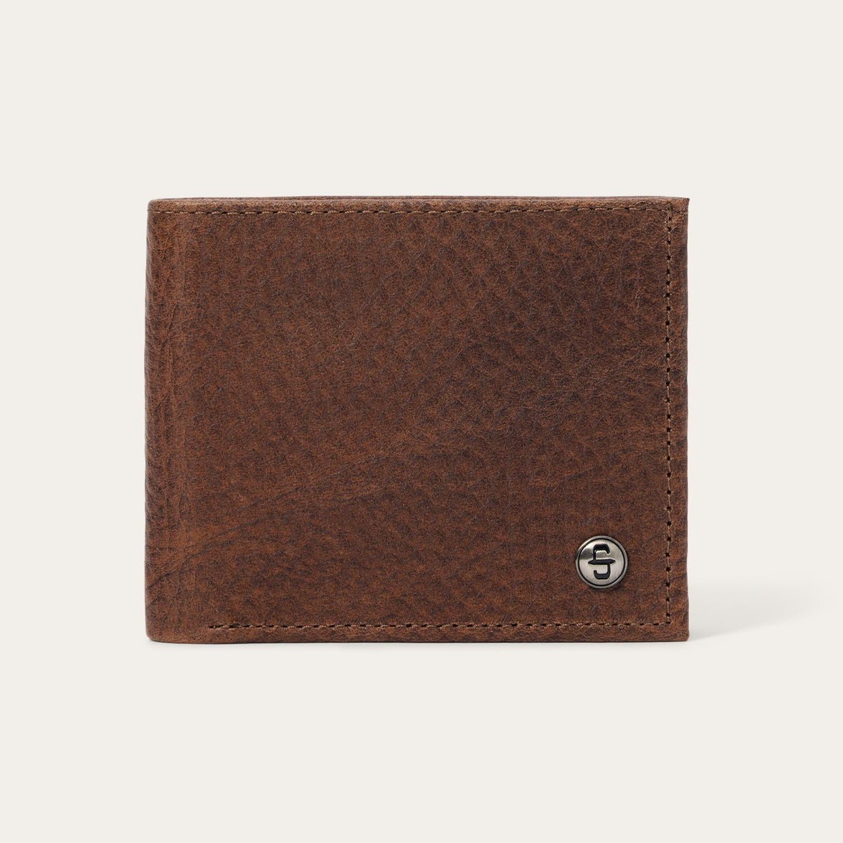 Bison Leather Stetson Rivet Bi-Fold Wallet Hazelnut Bison | Stetson