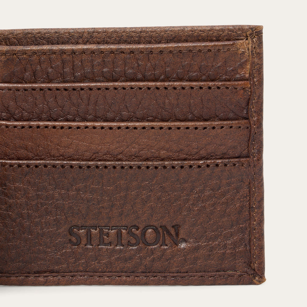 Bison Leather Stetson Rivet Bi-Fold Wallet Hazelnut Bison | Stetson