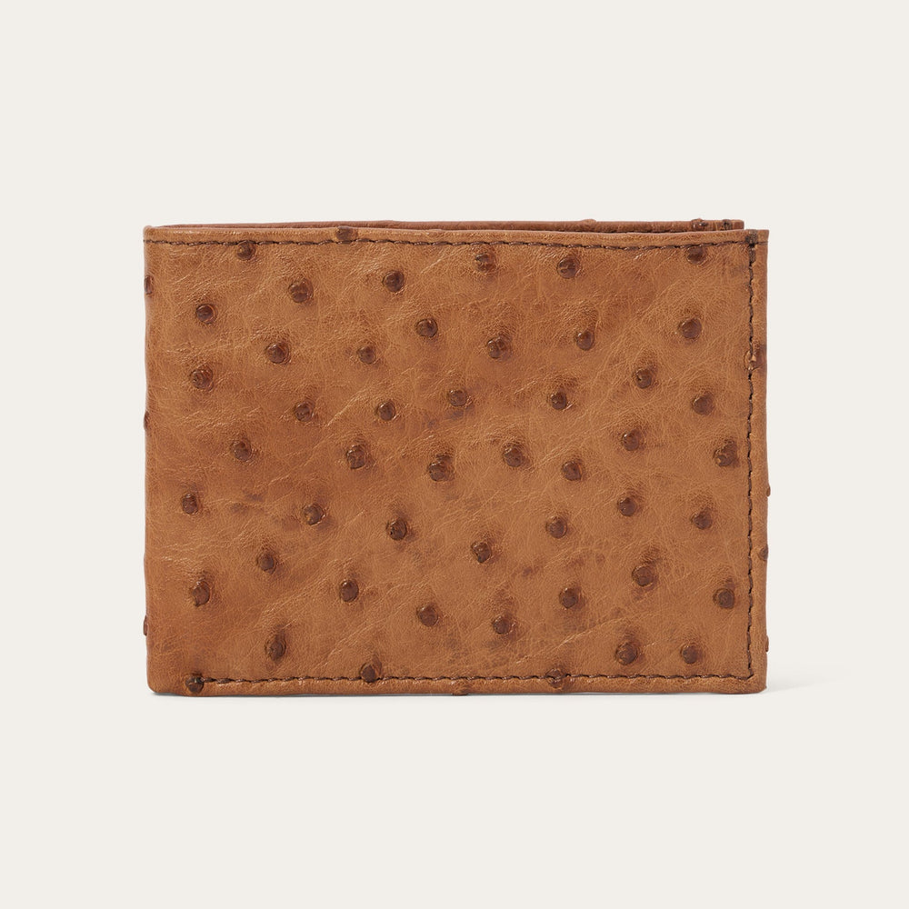 Ostrich Bi-Fold Wallet Antique Cognac | Stetson