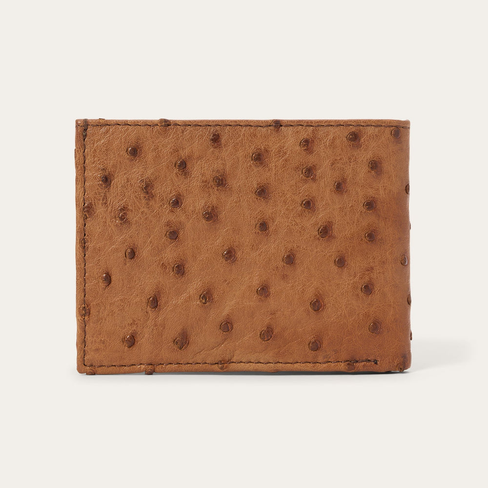 Ostrich Bi-Fold Wallet Antique Cognac | Stetson