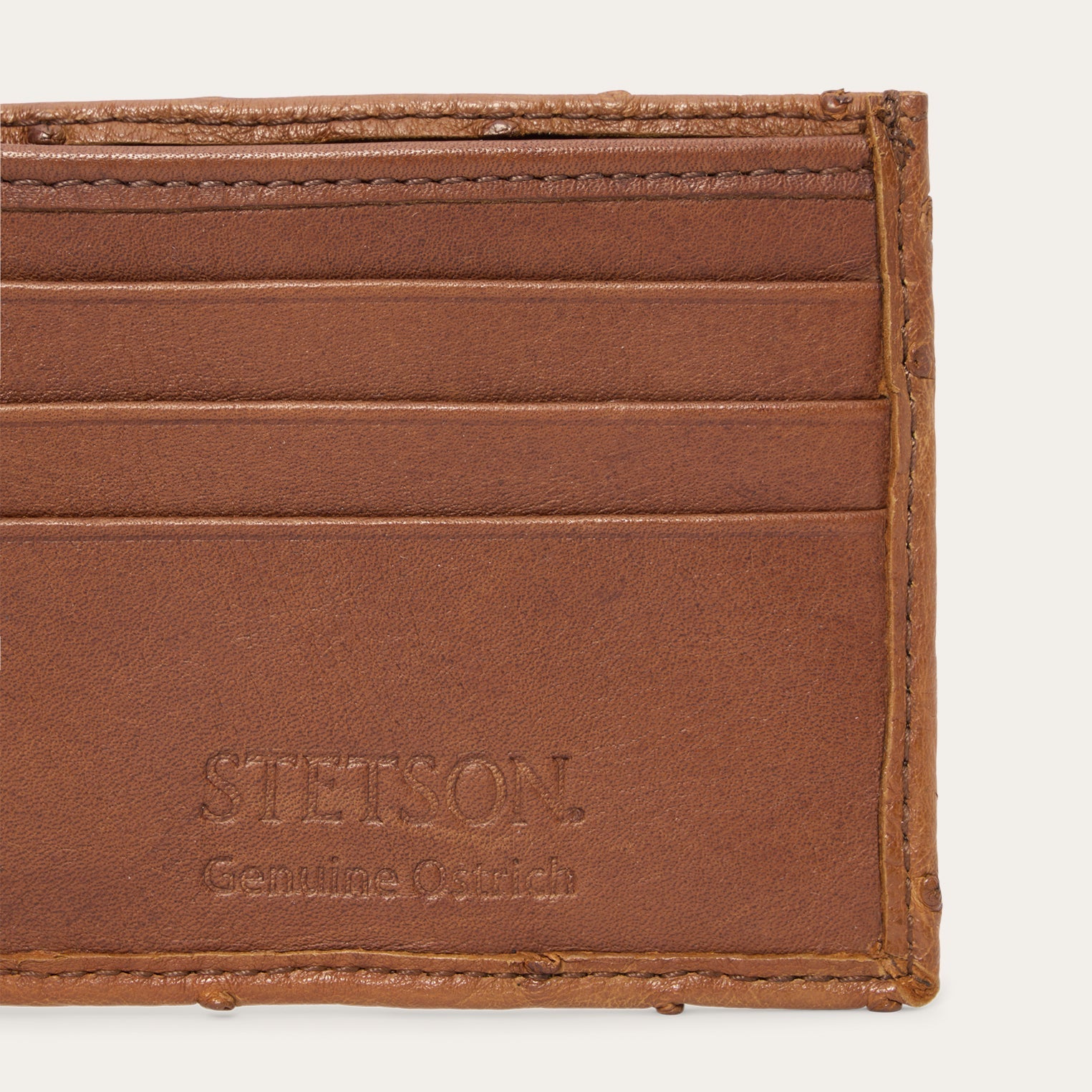 Ostrich Bi-Fold Wallet Antique Cognac | Stetson