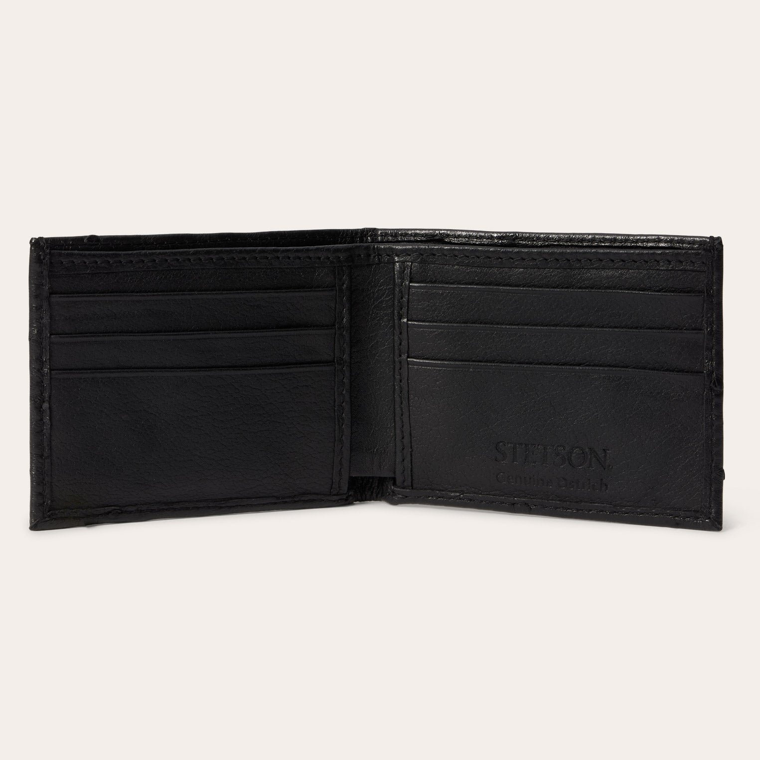 Ostrich Bi-Fold Wallet Black Classic | Stetson