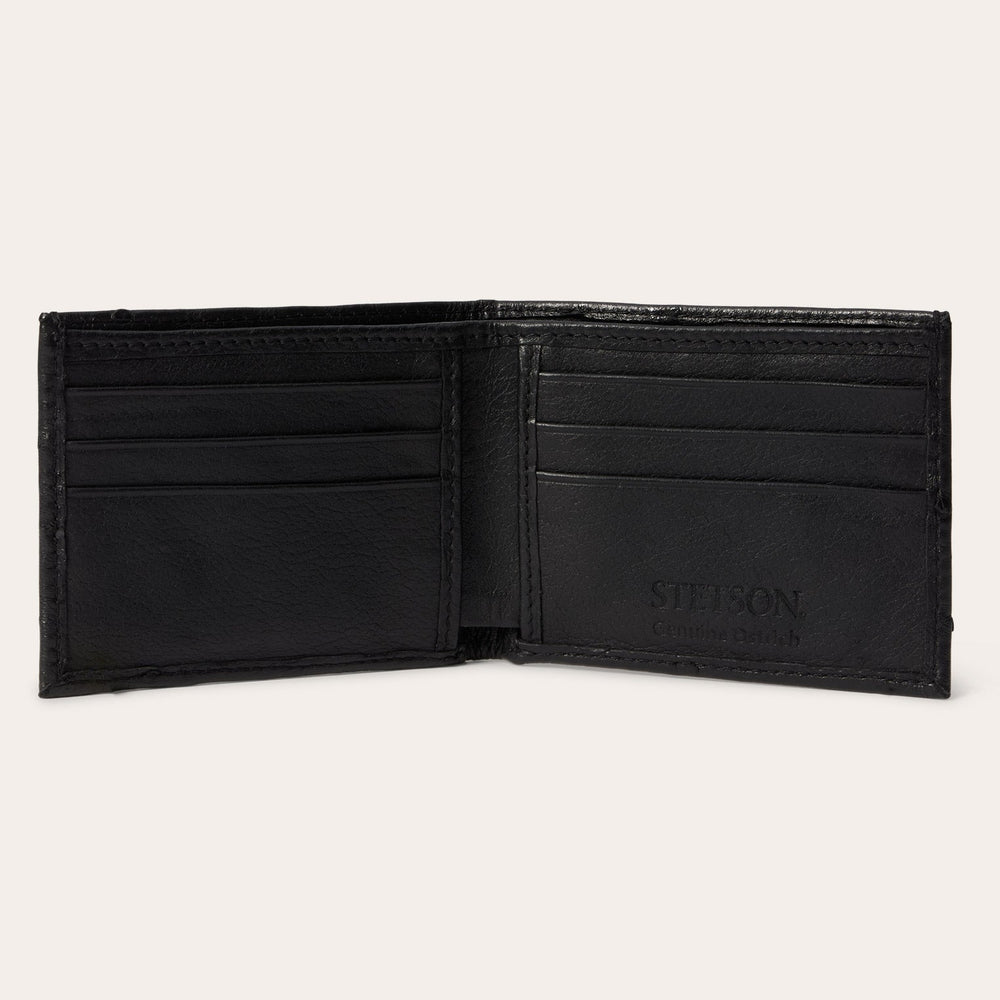 Ostrich Bi-Fold Wallet Black Classic | Stetson
