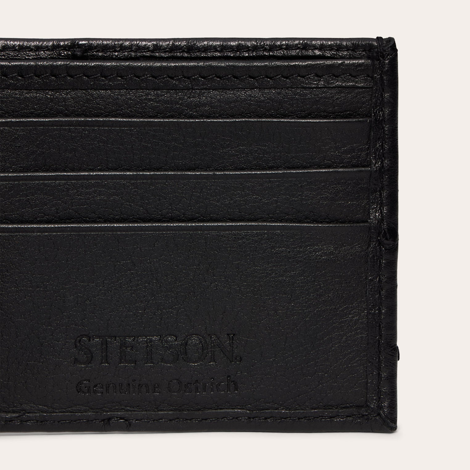 Ostrich Bi-Fold Wallet Black Classic | Stetson