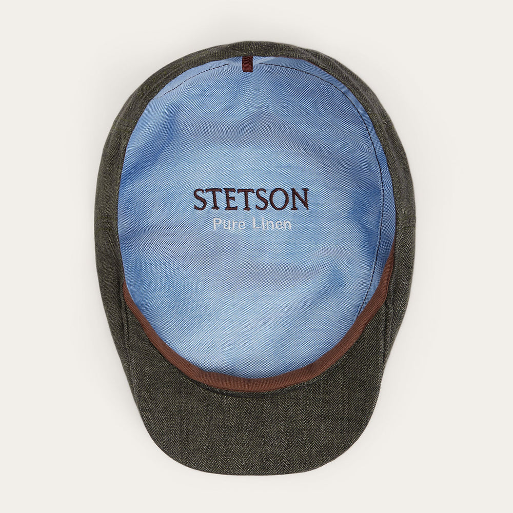 Herringbone Linen Ivy Cap Olive Herringbone | Stetson