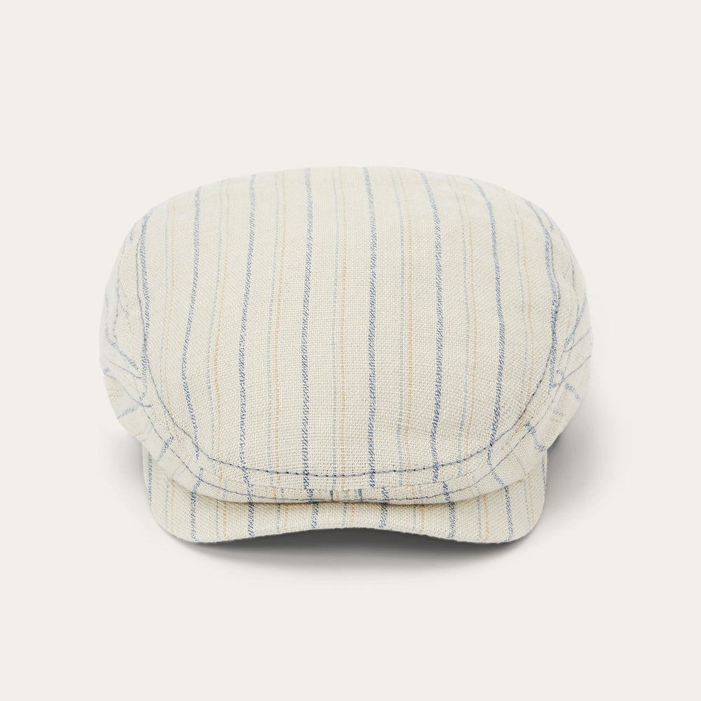 Striped Linen Driver Cap Off White With Stripes | Stetson