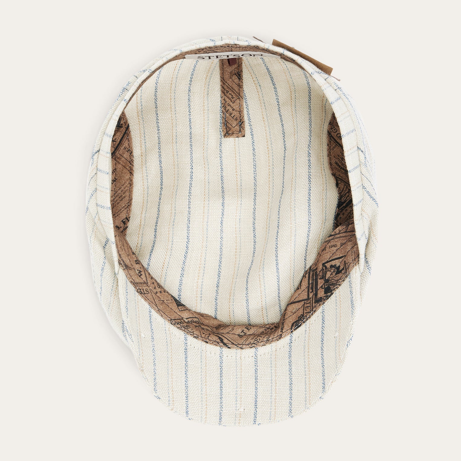 Striped Linen Driver Cap Off White With Stripes | Stetson