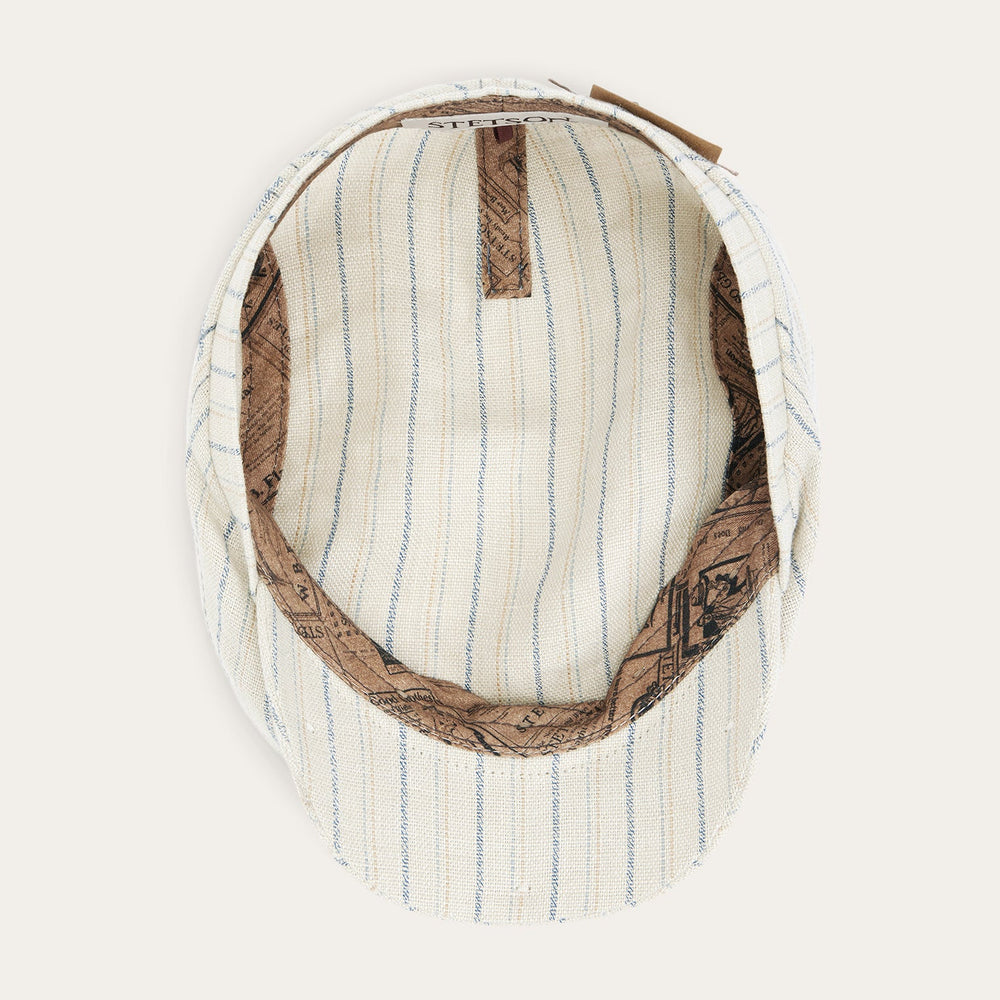 Striped Linen Driver Cap Off White With Stripes | Stetson