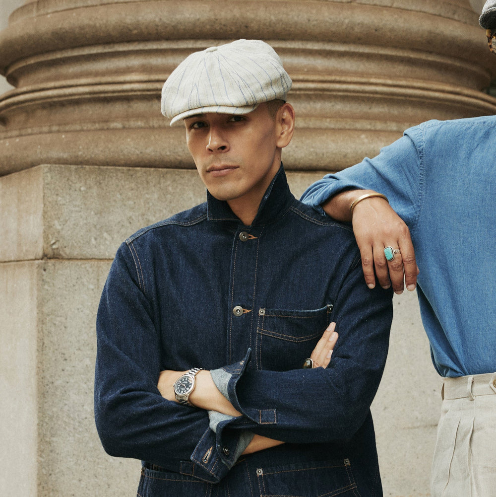 Striped Linen Hatteras Off White With Stripes | Stetson