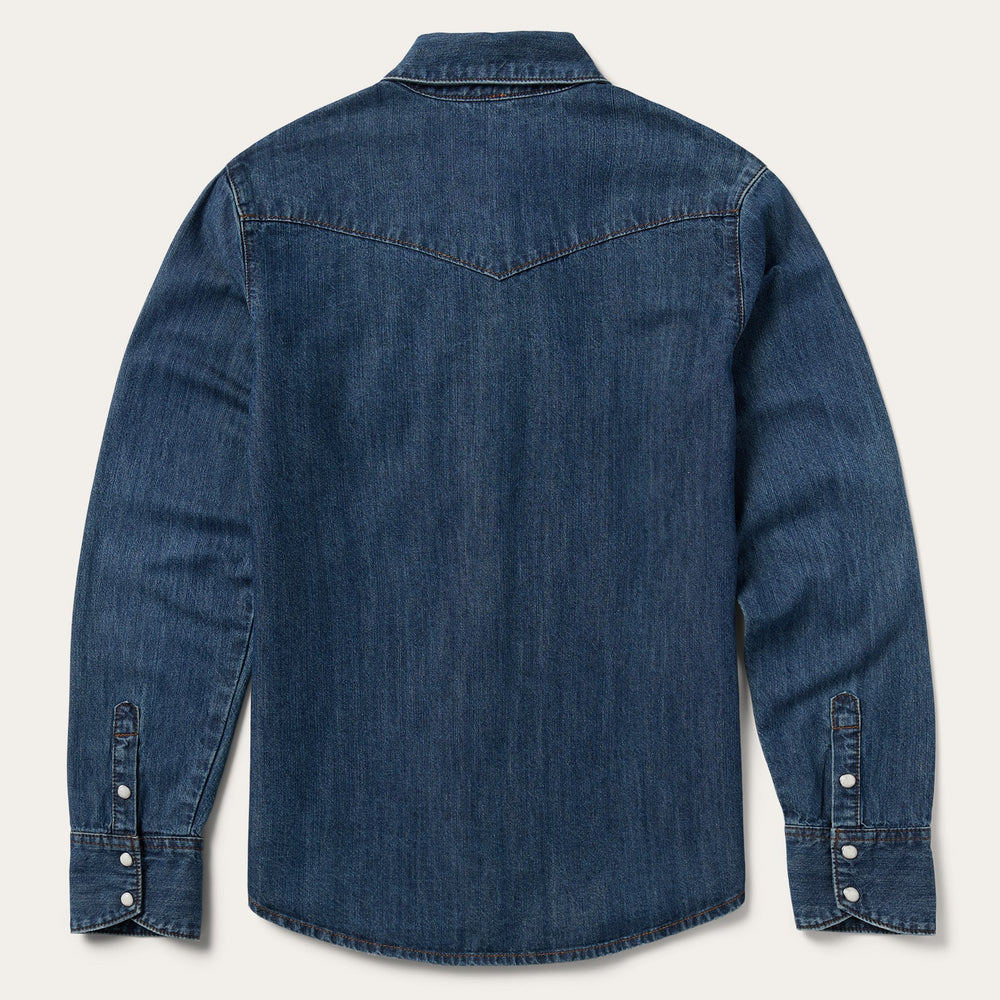 Dark Denim Snap Western Shirt Blue | Stetson