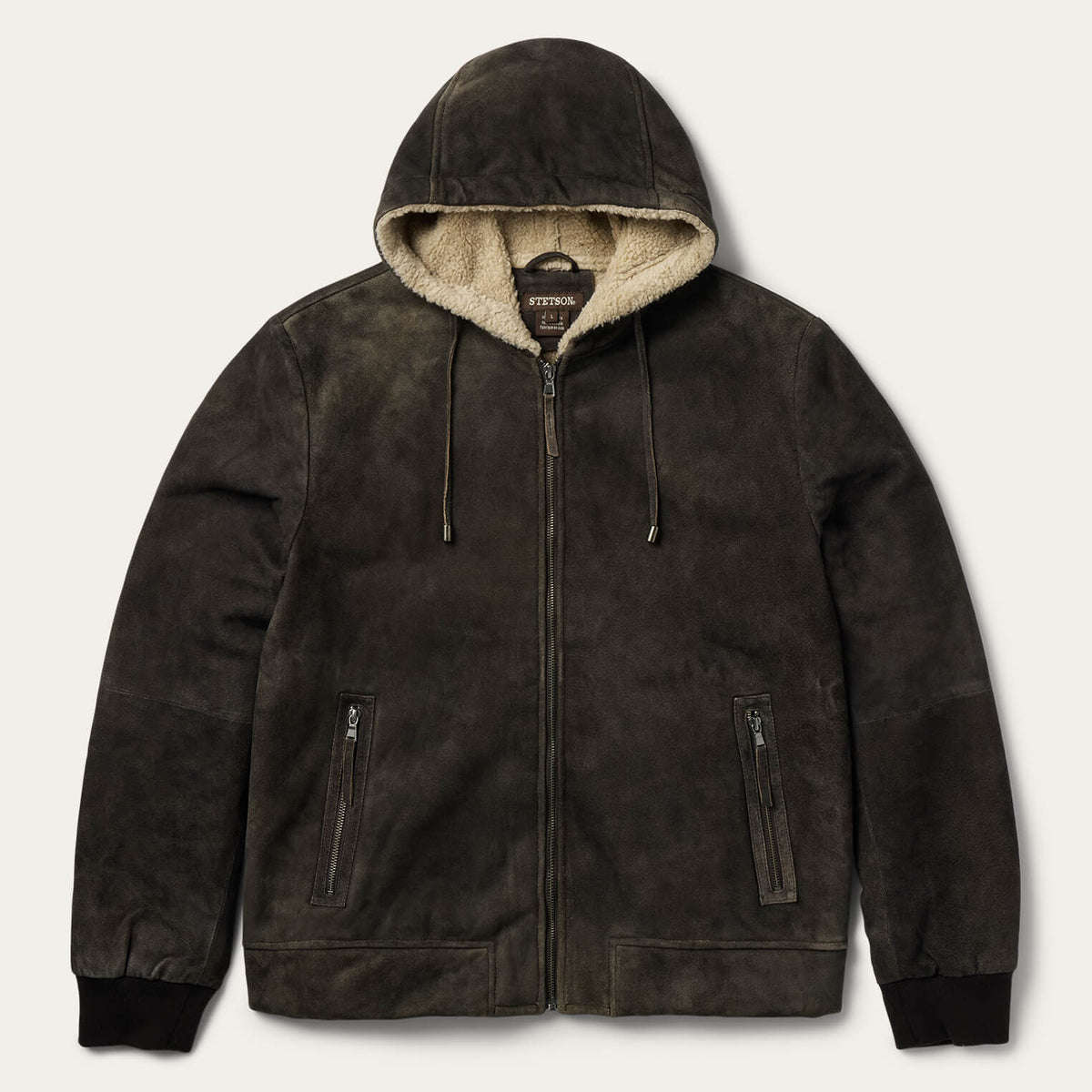 Suede Hooded Jacket Brown | Stetson