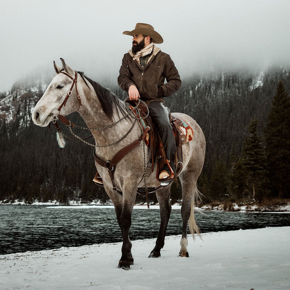 Suede Hooded Jacket Brown | Stetson