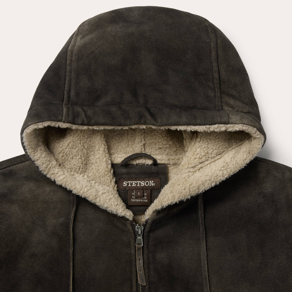 Suede Hooded Jacket Brown | Stetson