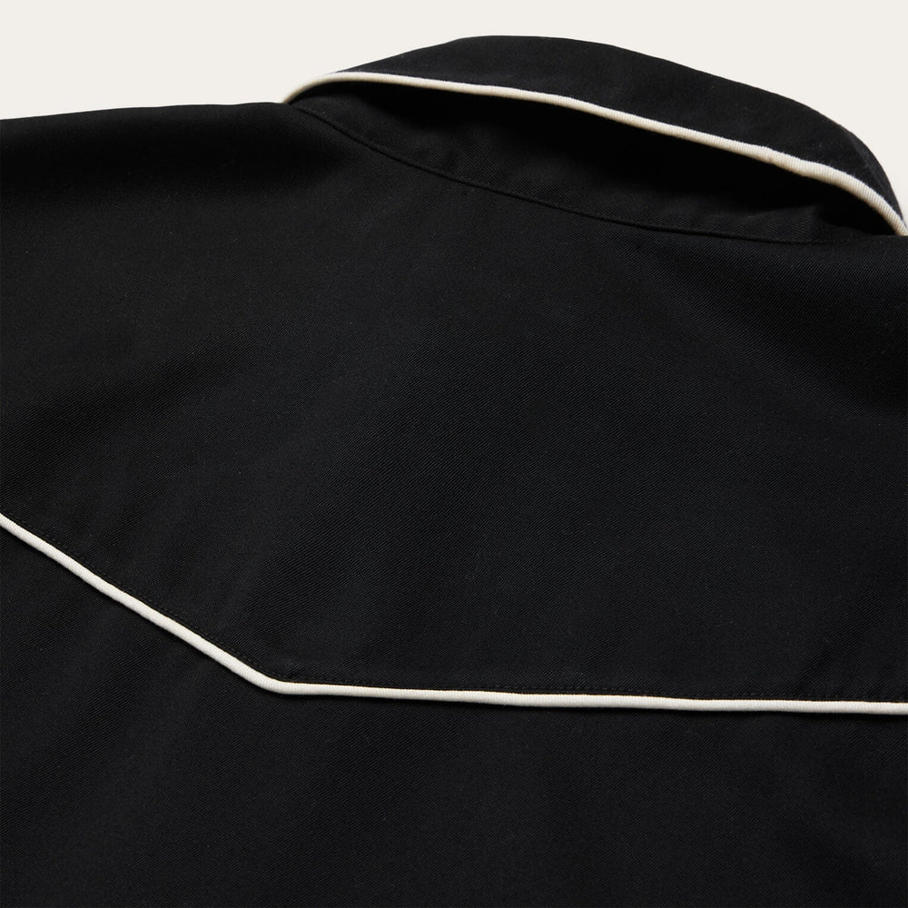Vintage Piped Western Shirt Black | Stetson