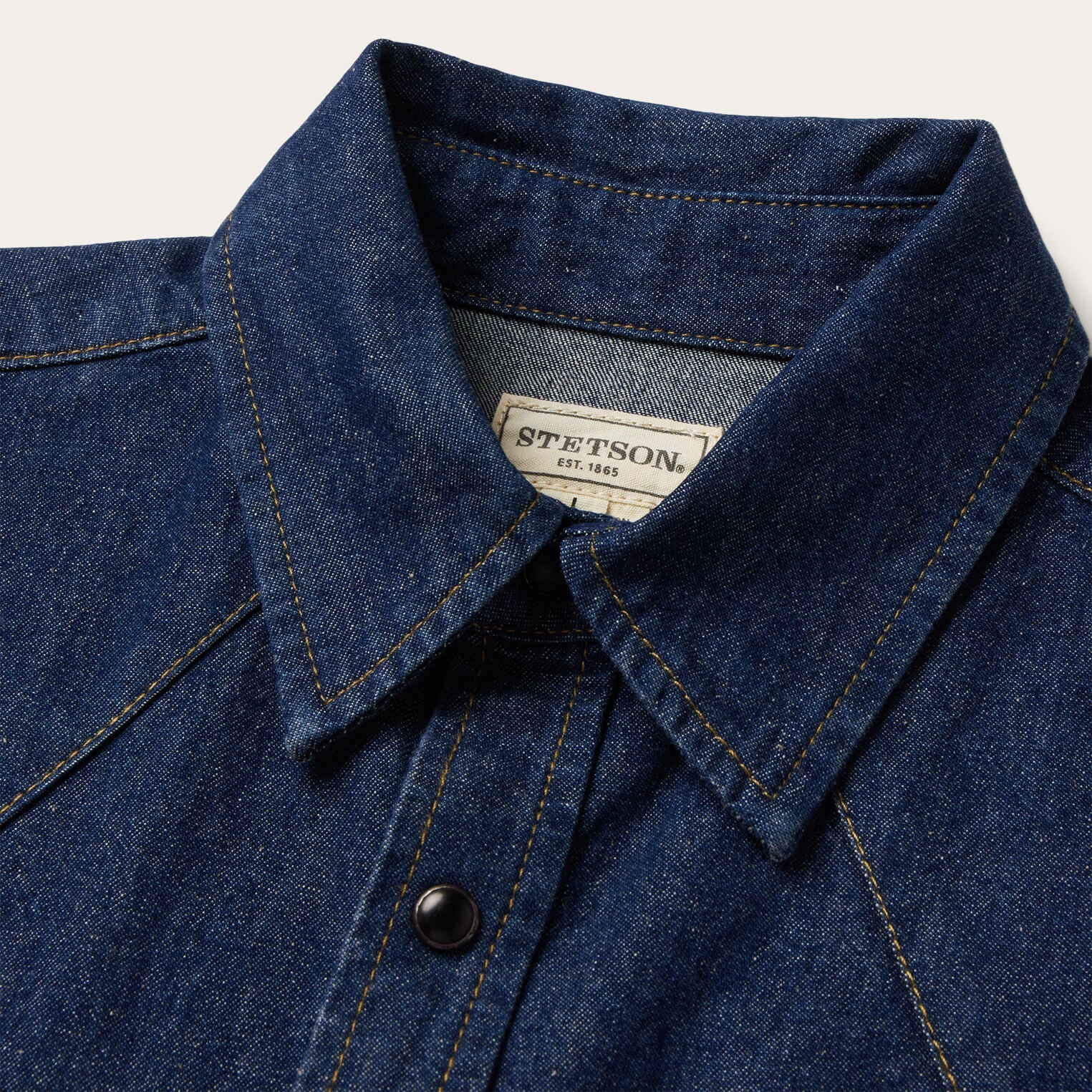 Boot Stitch Raw Denim Shirt Blue | Stetson