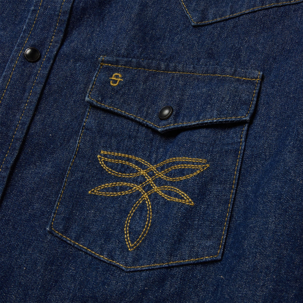 Boot Stitch Raw Denim Shirt Blue | Stetson