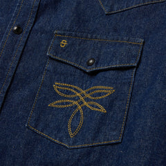Boot Stitch Raw Denim Shirt Blue | Stetson