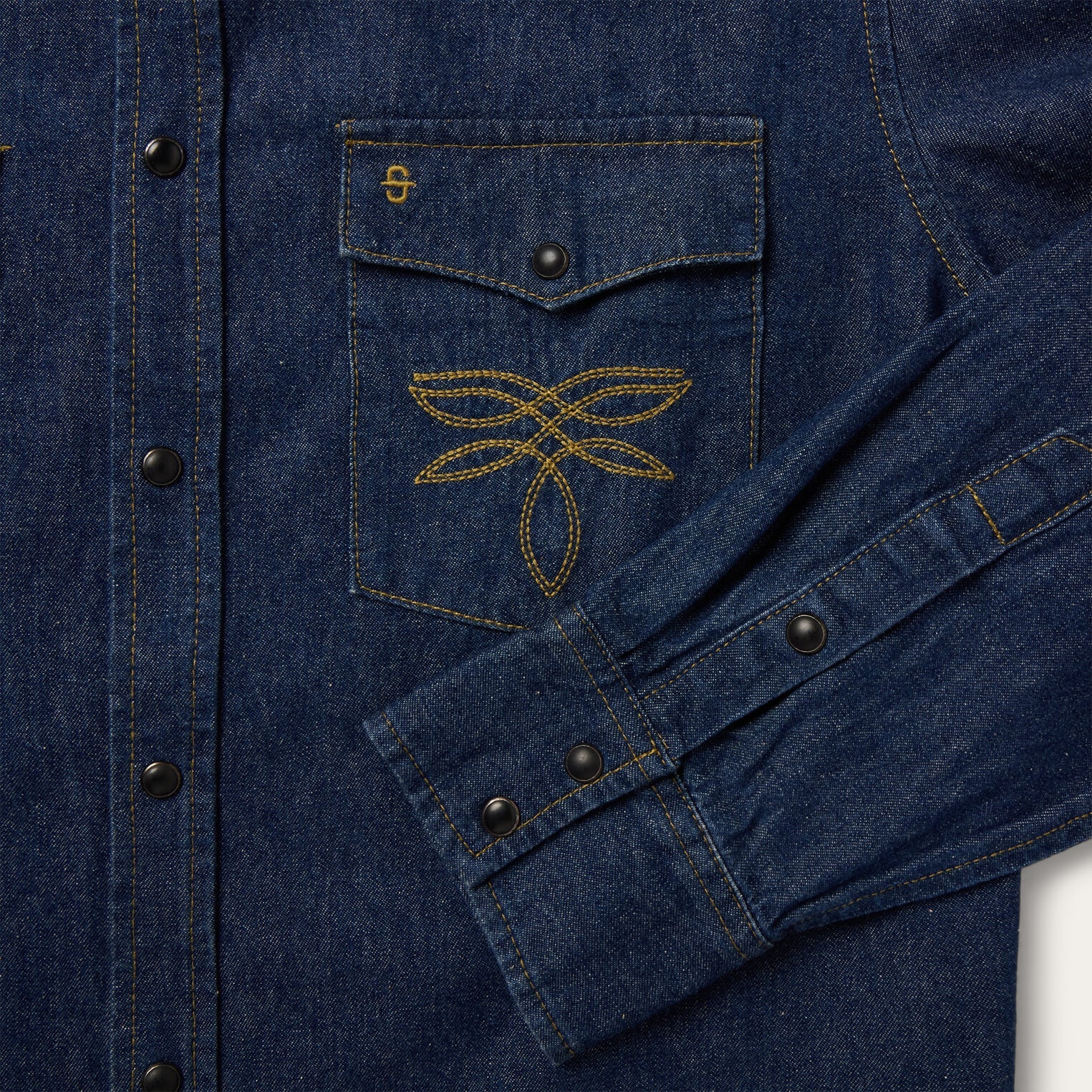 Boot Stitch Raw Denim Shirt Blue | Stetson