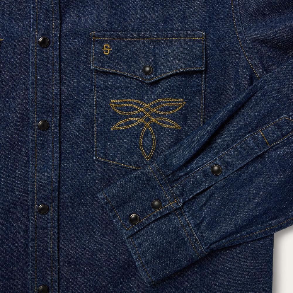 Boot Stitch Raw Denim Shirt Blue | Stetson