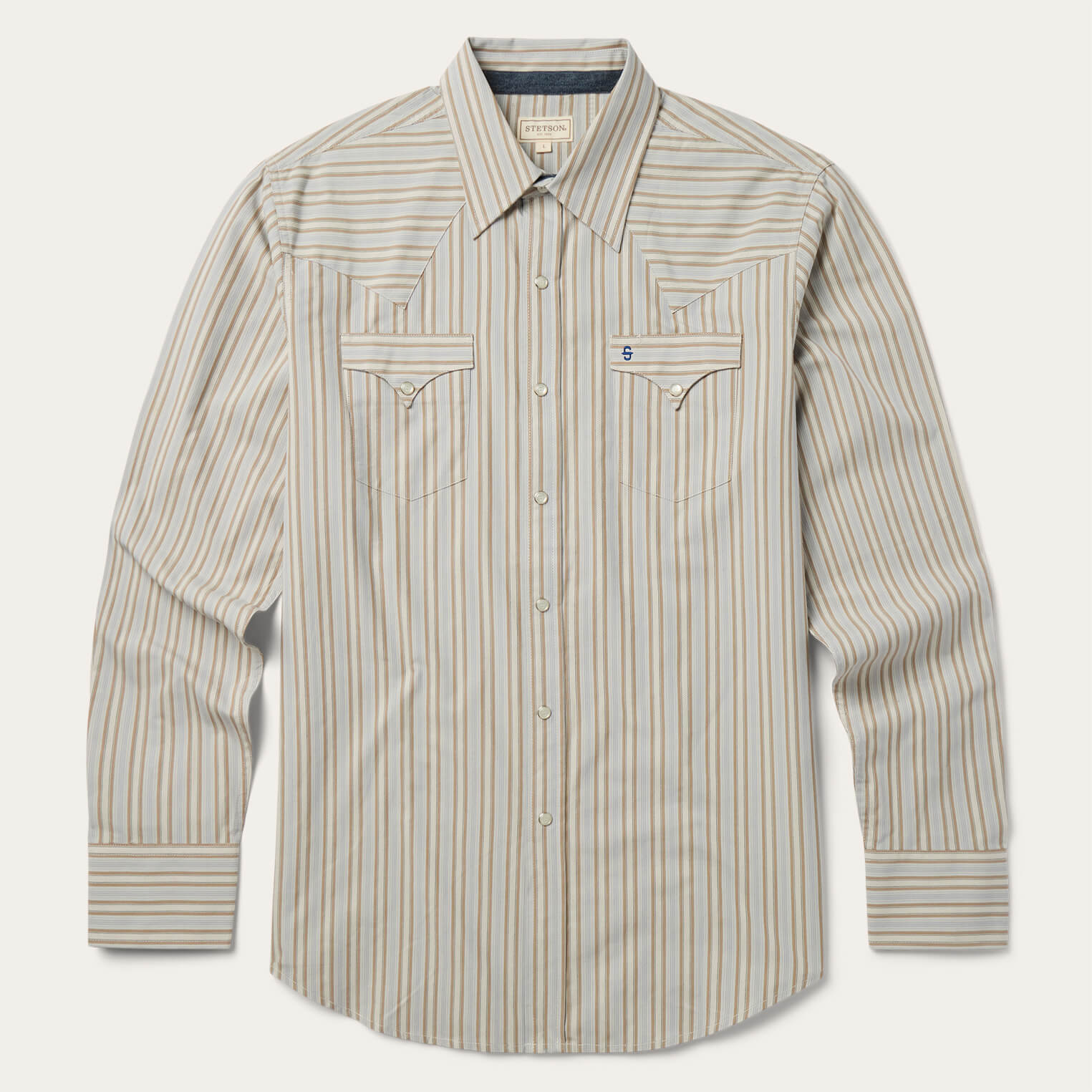 Ticking Stripe Western Shirt Brown | Stetson