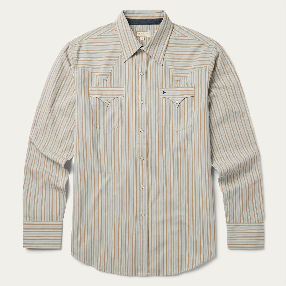 Ticking Stripe Western Shirt Brown | Stetson