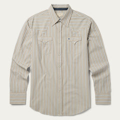 Ticking Stripe Western Shirt Brown | Stetson