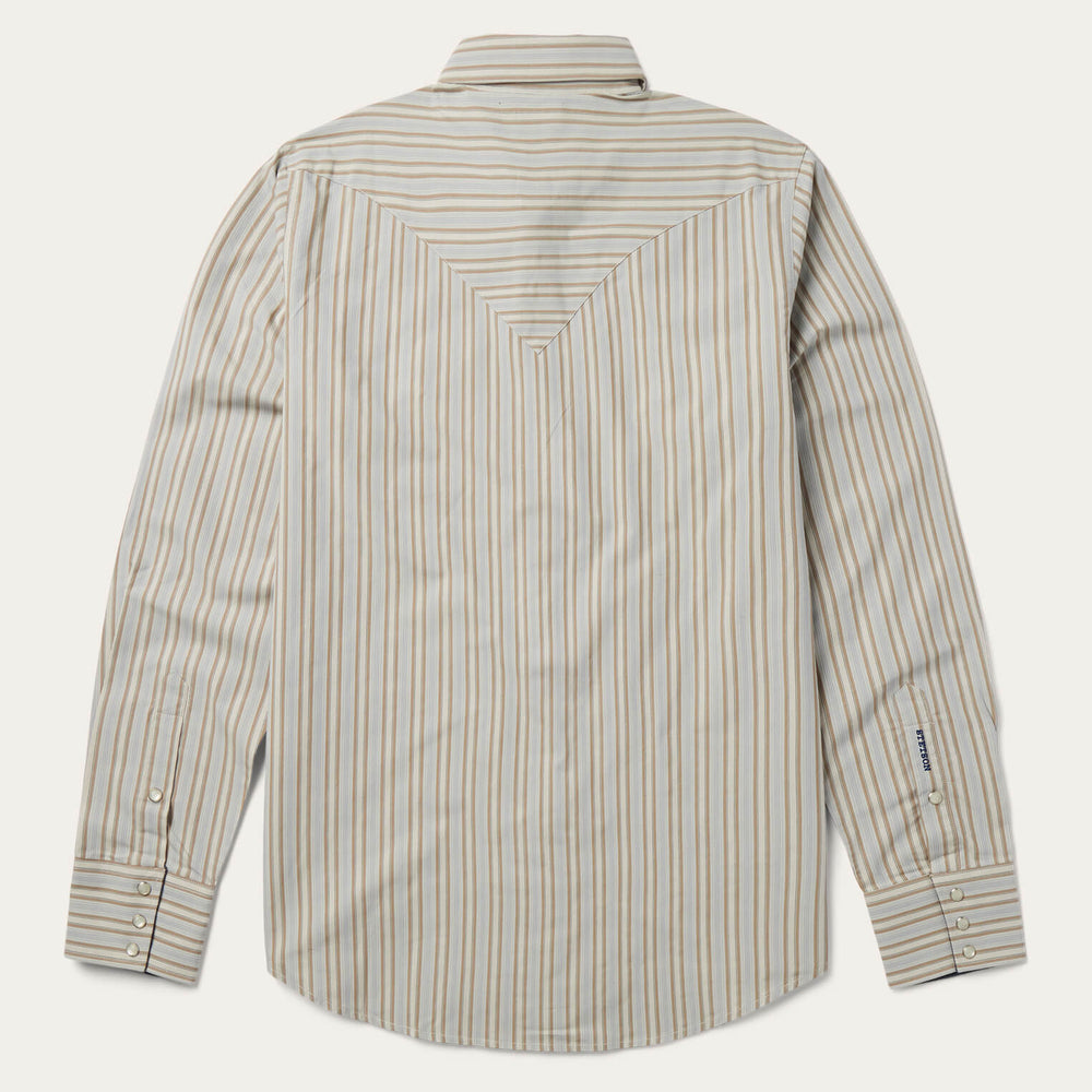Ticking Stripe Western Shirt Brown | Stetson